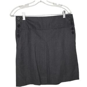 J. Crew Wool Dark Academia Skirt Schoolgirl Gray Pleated Side Button Women 4